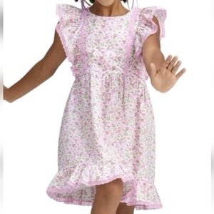American Girl LoveShackFancy Floral Lace Cottagecore Girls Dress Size 7 Bow